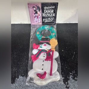 Vintage Snowman Door Knob Hanger Plastic NEW Old Stock